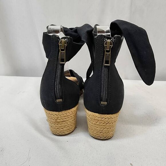 UGG® Women's 6.5 Black Traci Espadrille Wedge Sandals Heels - Picture 4 of 10